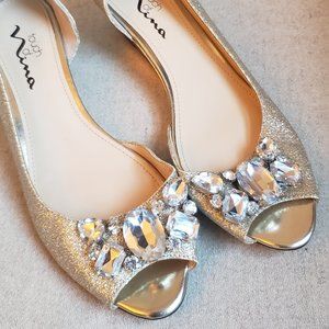 Sparkly formal wedge shoes | W8.5